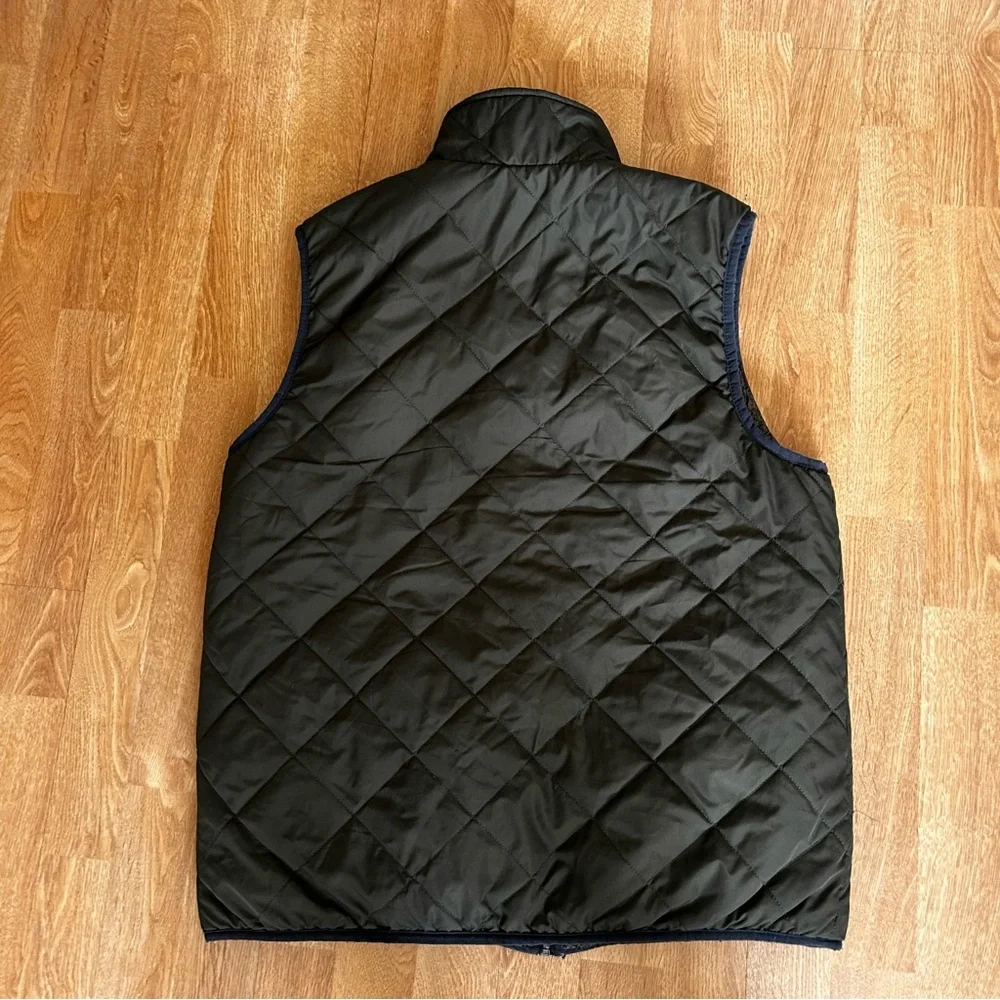 Free Country men’s Reversible army green quilted vest w reversible fleece Sz M